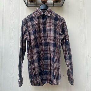 Van Heusen Men's Casual Plaid Shirt - Navy and Brown